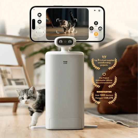 Smart Companion Robot for Cats 24 Hours Full-Time Care Auto-Feeding Customized Feed for Pets